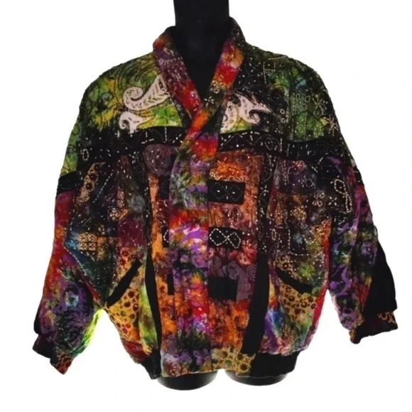 Exquisite Batik Beaded Jacket EUC ❤️ - Picture 4 of 16